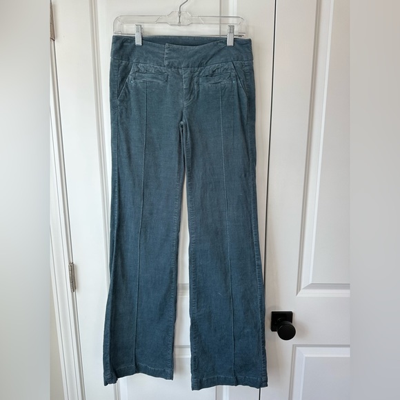 Anthropologie Idra Cotton Velvet Blue Wide Leg Pants (Size 0) - Picture 1 of 9